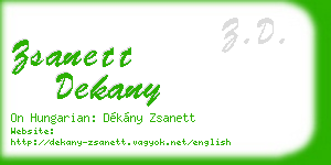 zsanett dekany business card